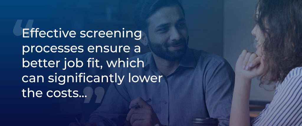 cost reduction through effective screening in tech recruitment